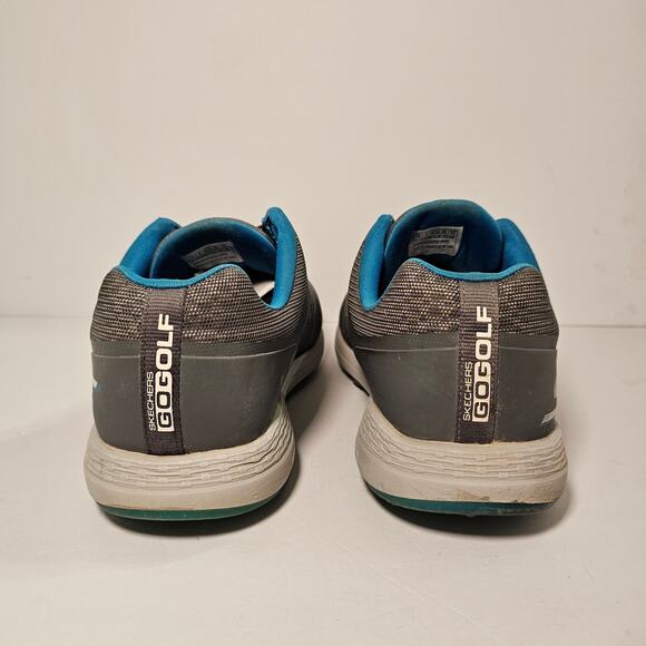 Skechers Mens Go Golf Shoes Water Resistant Charcoal Gray Blue Spikeless Size 10 - Picture 6 of 16